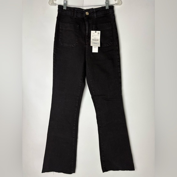 NWT Zara Black Flare Jeans 6147/169 - Picture 7 of 11